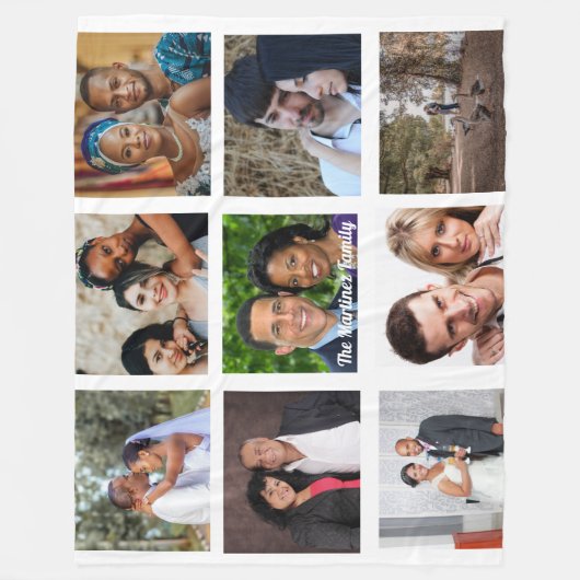 Personalisiertes 9-Bild-Fleece-Blanket Fleecedecke (Vorderseite)