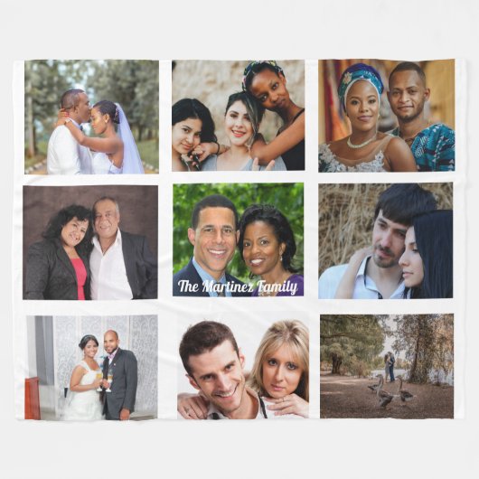 Personalisiertes 9-Bild-Fleece-Blanket Fleecedecke (Vorderseite (Horizontal))