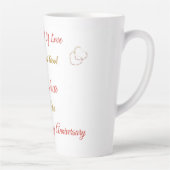 Personalisiertes 9. Jubiläumsdesign Latte Tasse (Rechts)