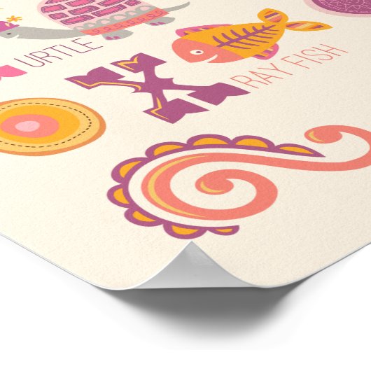 Personalisiertes ABC Animal Alphabet Girl Poster (Ecke)