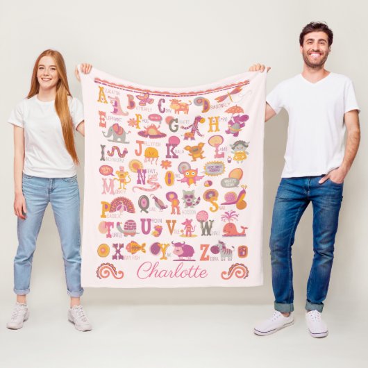 Personalisiertes ABC-Tier Fleecedecke (Beispiel)
