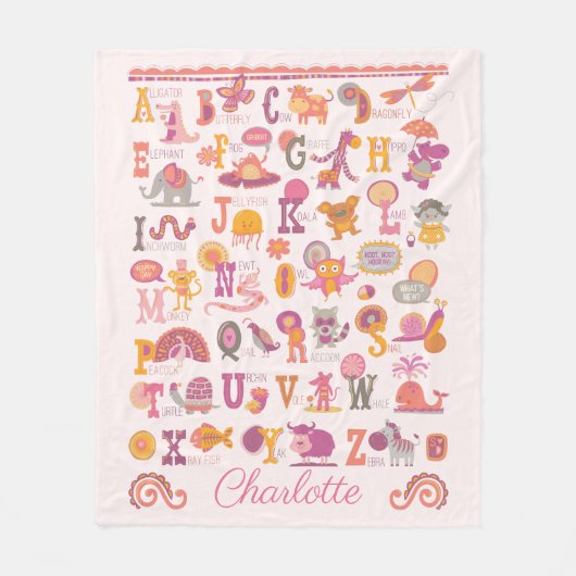 Personalisiertes ABC-Tier Fleecedecke (Vorderseite)