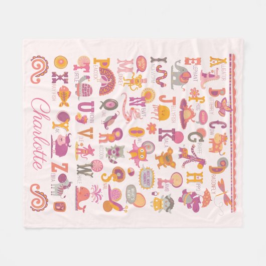 Personalisiertes ABC-Tier Fleecedecke (Vorderseite (Horizontal))