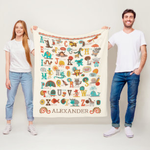 Personalisiertes ABC-Vlies Fleecedecke
