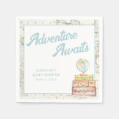 Personalisiertes Abenteuer erwartet Baby Shower Na Serviette (Vorderseite)