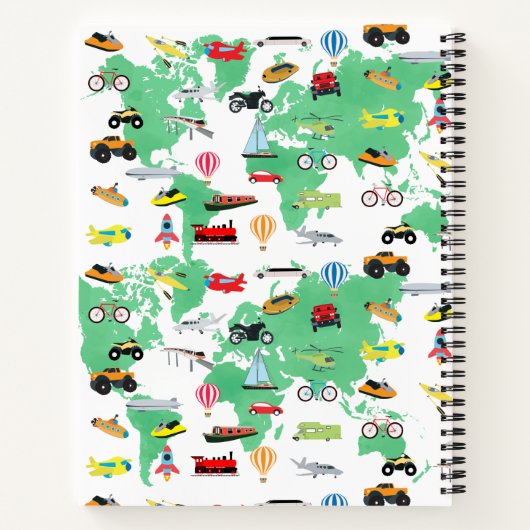 Personalisiertes Abenteuer erwartet Weltkarte-Fahr Notizblock (Rückseite)