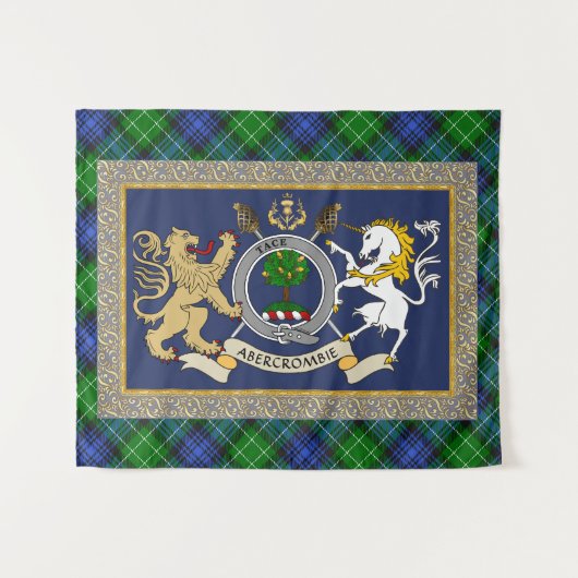 Personalisiertes Abercrombie-Clan-Abzeichen und -T Wandteppich (Vorderseite (Horizontal))