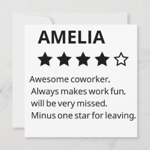 Personalisiertes Abschiedsgeschenk - Funny 4-Stern Einladung