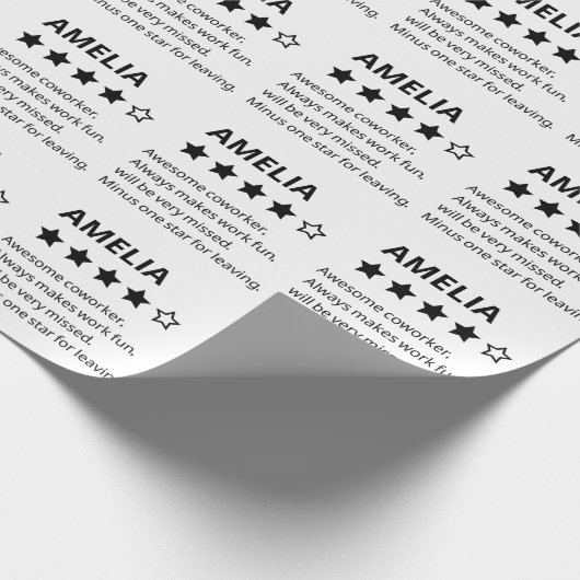 Personalisiertes Abschiedsgeschenk - Funny 4-Stern Geschenkpapier (Ecke)
