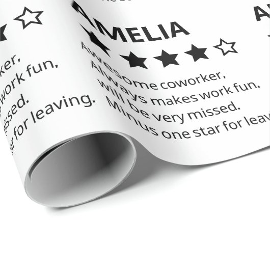 Personalisiertes Abschiedsgeschenk - Funny 4-Stern Geschenkpapier (Rolleneckpunkt)