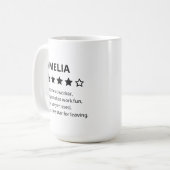 Personalisiertes Abschiedsgeschenk - Funny 4-Stern Kaffeetasse (Vorderseite Links)