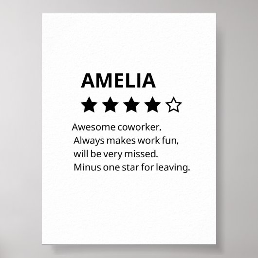 Personalisiertes Abschiedsgeschenk - Funny 4-Stern Poster (Vorne)
