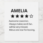 Personalisiertes Abschiedsgeschenk - Funny 4-Stern Weinetikett (Einzelnes Label)