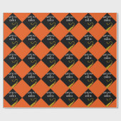 Personalisiertes Abschluss Orange Geschenkpapier (Flach)