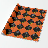 Personalisiertes Abschluss Orange Geschenkpapier (Ungerollt)