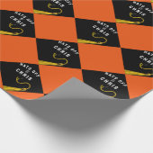 Personalisiertes Abschluss Orange Geschenkpapier (Ecke)