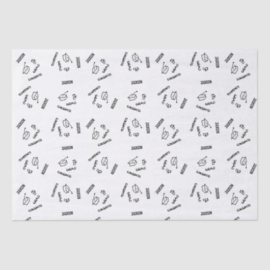 Personalisiertes Abschluss-Papierpapier Seidenpapier (Vorderseite)