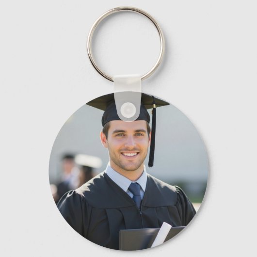 Personalisiertes Abschlussfoto-Erinnerungsgeschenk Schlüsselanhänger (Vorderseite)