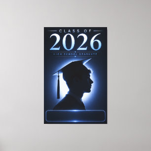 Personalisiertes Abschlussgeschenk 2026 zum Andenk Leinwanddruck