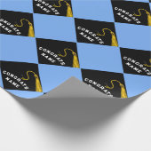 Personalisiertes Abschlussgeschenk Hellblau Geschenkpapier (Ecke)
