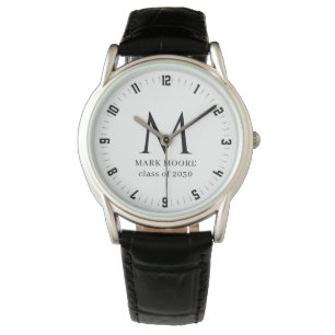 Personalisiertes Abschlussmonogramm Jahrgang Armbanduhr