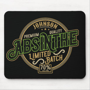 Personalisiertes Absinth-Kräutergeist-Liquor-Label Mousepad