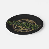 Personalisiertes Absinth-Kräutergeist-Liquor-Label Pappteller (Schrägansicht)