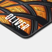 Personalisiertes Abstraktes Black Gold Spiral Frak Schreibtischunterlage (Ecke)