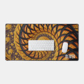 Personalisiertes Abstraktes Black Gold Spiral Frak Schreibtischunterlage (Tastatur & Maus)