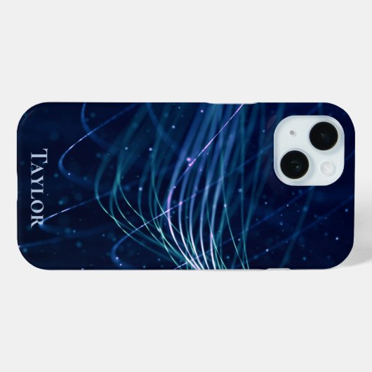 Personalisiertes Abstraktes Blau Case-Mate iPhone Hülle (Rückseite (Horizontal))