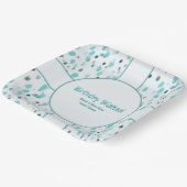Personalisiertes Abstraktes Blau, Grau Paint Splas Pappteller (Gewinkelt)