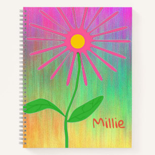 Personalisiertes abstraktes Blumen-Spiralnotizbuch Notizblock