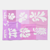 Personalisiertes abstraktes Design in rosa und Lil Geschirrtuch (Horizontal)