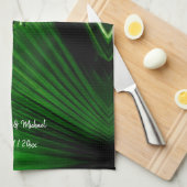 Personalisiertes Abstraktes Jungle Leaf Fächerpalm Geschirrtuch (Viertel Falte)