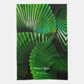 Personalisiertes Abstraktes Jungle Leaf Fächerpalm Geschirrtuch (Vertikal)