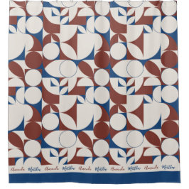 Personalisiertes Abstraktes Maroon Navy Circle Des Duschvorhang