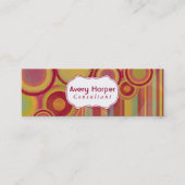 Personalisiertes abstraktes mit Rot, Grüntöne, Mini Visitenkarte (Vorderseite)