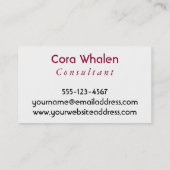 Personalisiertes abstraktes mit Rot, Grüntöne, Visitenkarte (Rückseite)