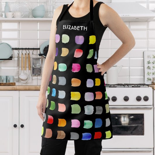 Personalisiertes Abstraktes Muster Schwarz Schürze
