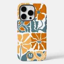 Personalisiertes abstraktes Retro-Blumenmonogramm