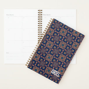 Personalisiertes Abstraktes Retro geometrisches Mu Planer