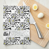 Personalisiertes Abstraktes Schwarz-Weiß-Design | Geschirrtuch (Viertel Falte)