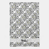 Personalisiertes Abstraktes Schwarz-Weiß-Design | Geschirrtuch (Vertikal)