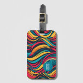 Personalisiertes Abstraktes Wellenmuster Gepäckanhänger (Vorderseite Vertikal)