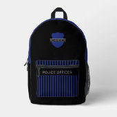 Personalisiertes Abzeichen der Polizei Blaue Strei Bedruckter Rucksack (Vorderseite)