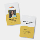 Personalisiertes Abzeichen für Mitarbeiter im Unte Ausweis (Vorder- & Rückseite)