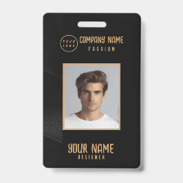 Personalisiertes Abzeichen in Schwarz und Gold Ausweis