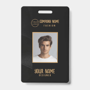 Personalisiertes Abzeichen in Schwarz und Gold Ausweis