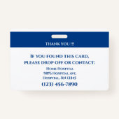 Personalisiertes Abzeichen mit doppelseitiger Beru Ausweis (Rückseite)