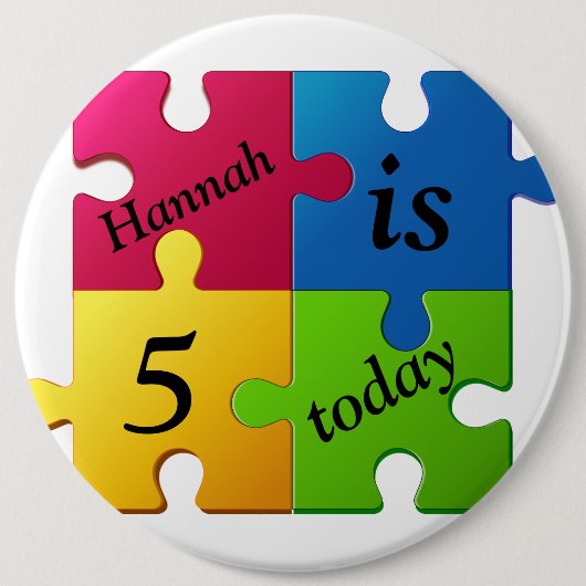 Personalisiertes Abzeichen zum Geburtstag - 5 Heut Button (Vorderseite)